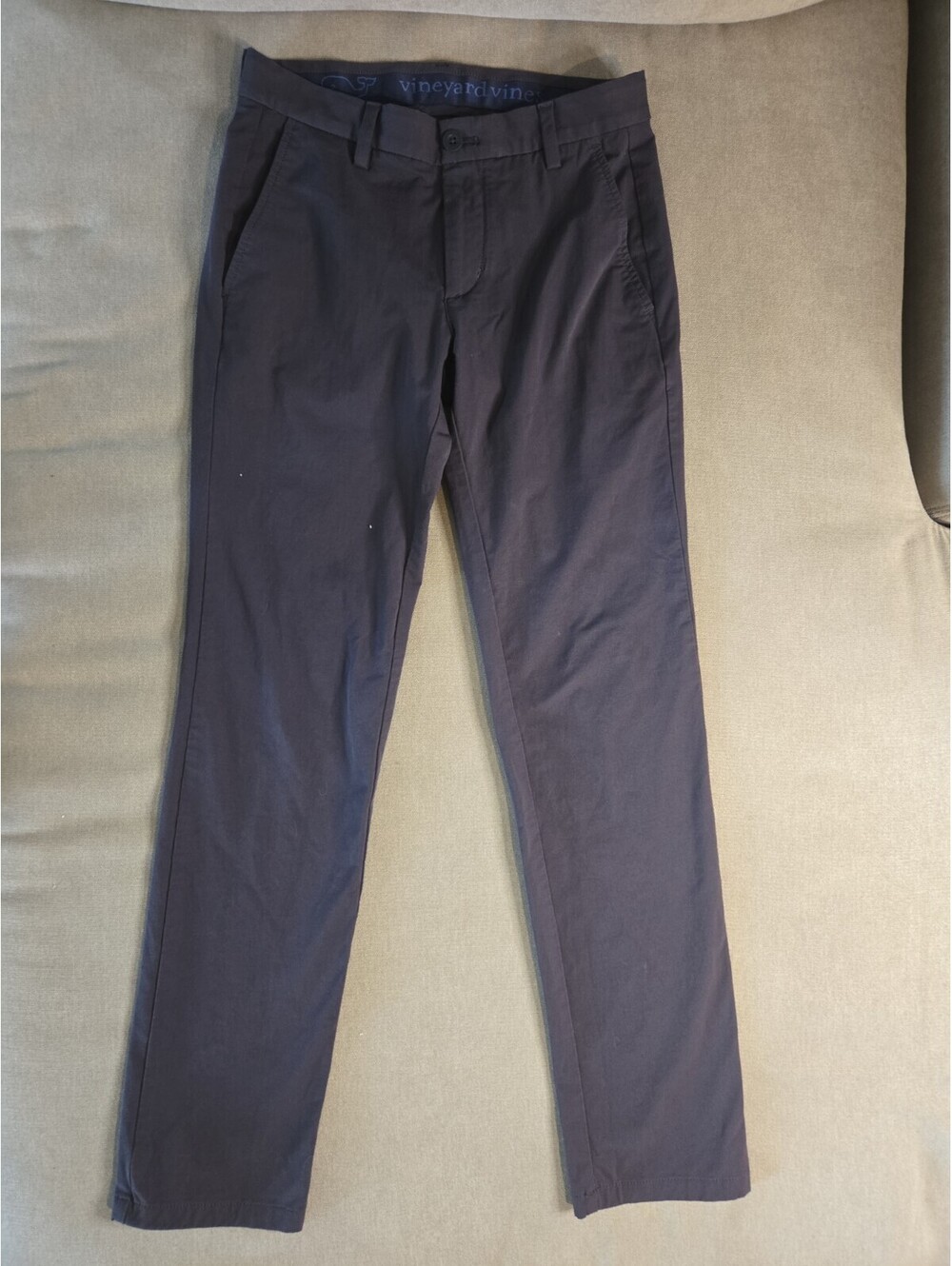 Vineyard Vines Mens 28x32 Performance Slim Pant Gray Stretch Golf Tech Chino